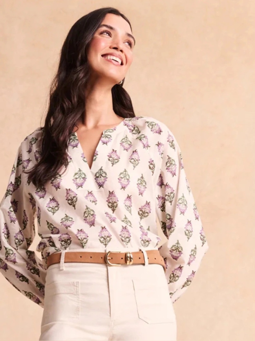 J. Crew factory cotton botanical long sleeve top